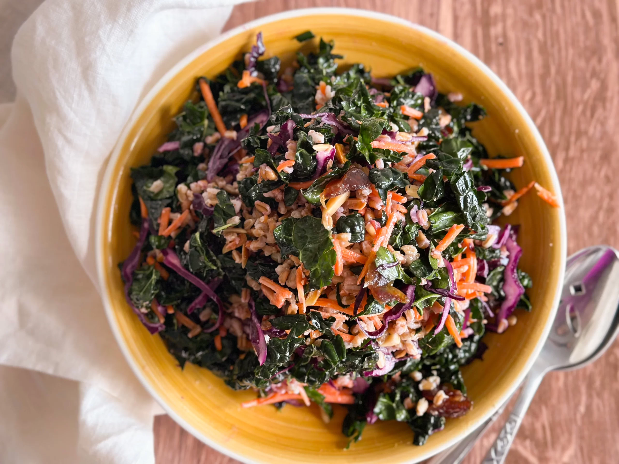 Winter Kale Salad with Farro, Pecorino & Dates