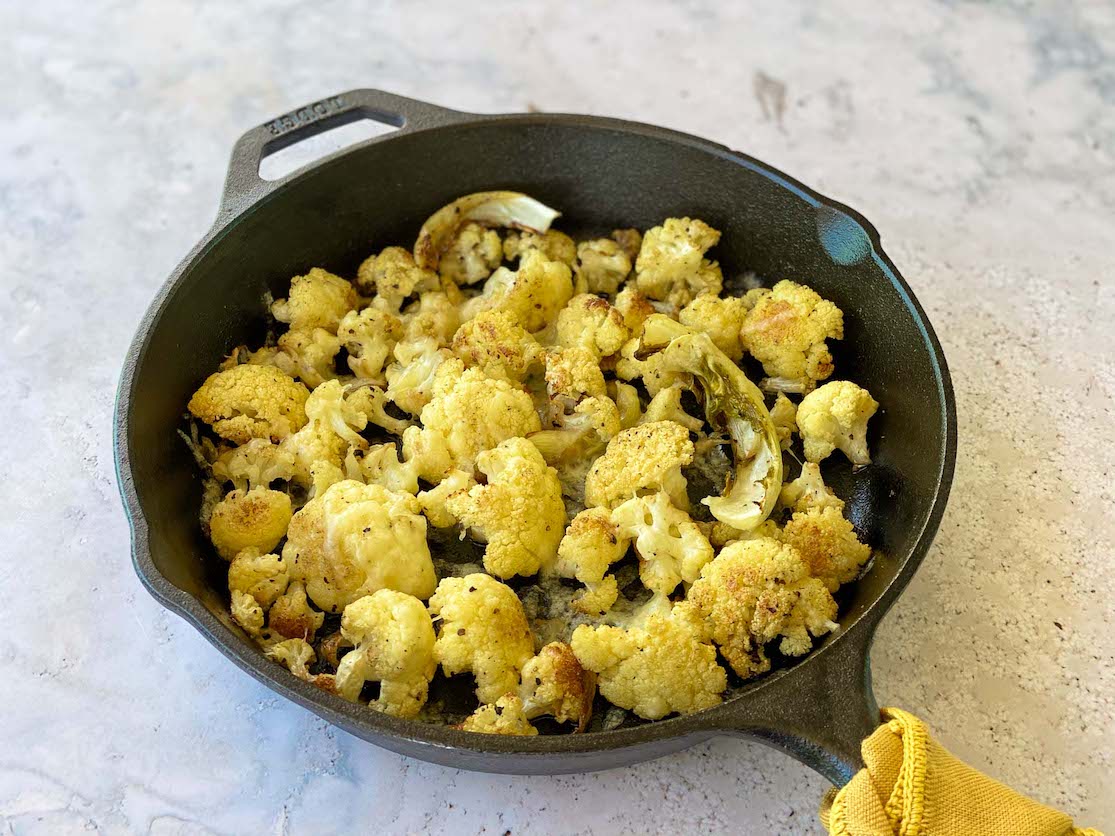 Roasted Cauliflower with Asiago Cheese