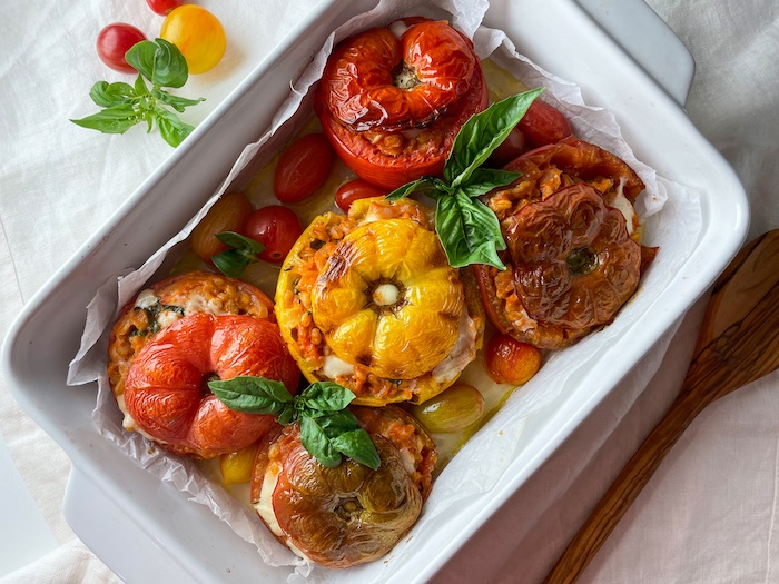 Farro Stuffed Tomatoes