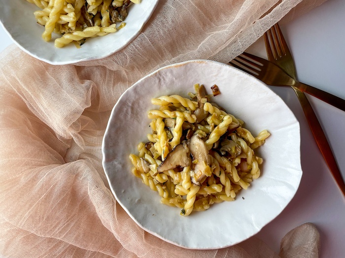 Gemelli Pasta with Leek and Mushroom