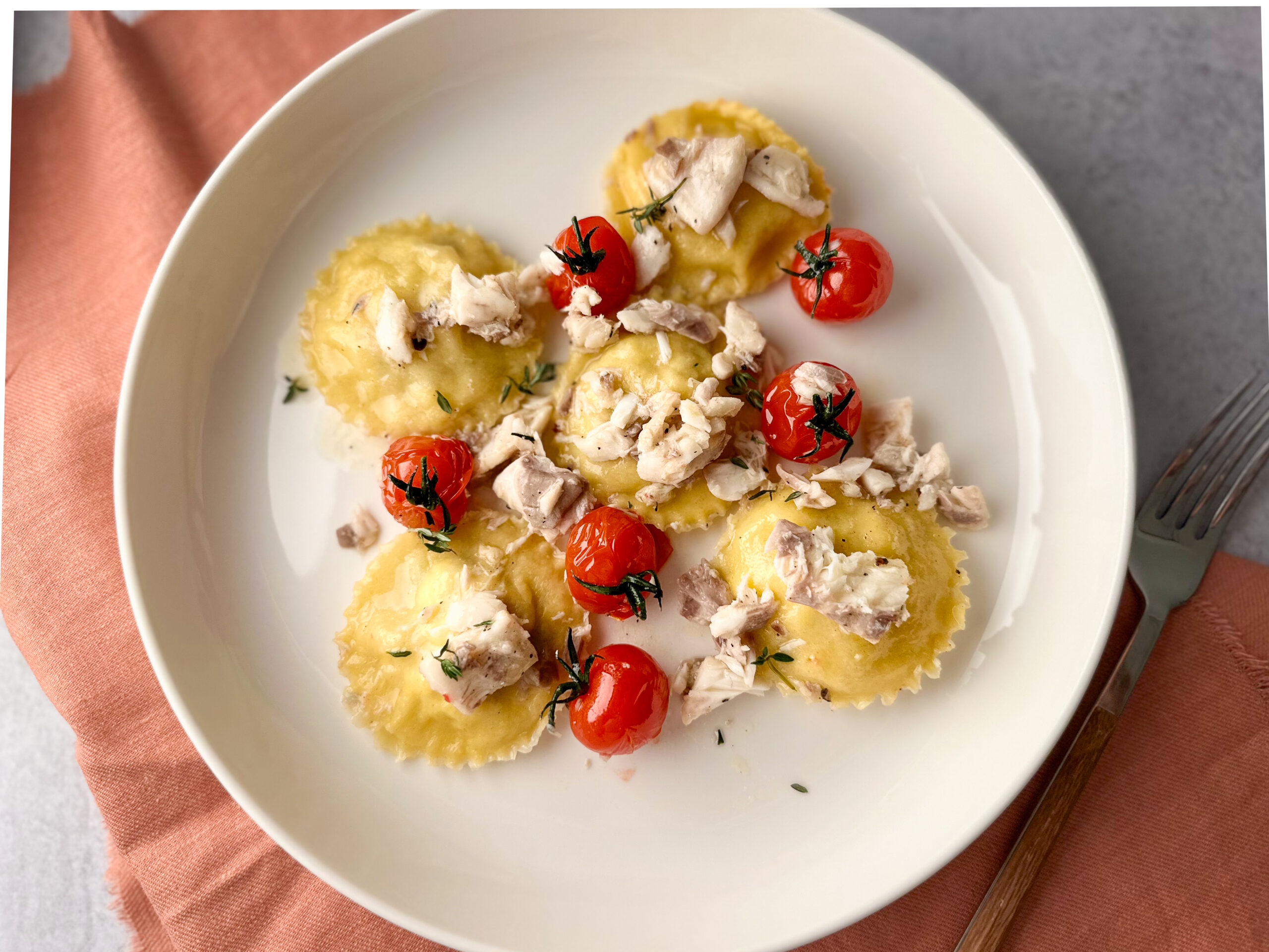 Homemade Sea Bass Ravioli