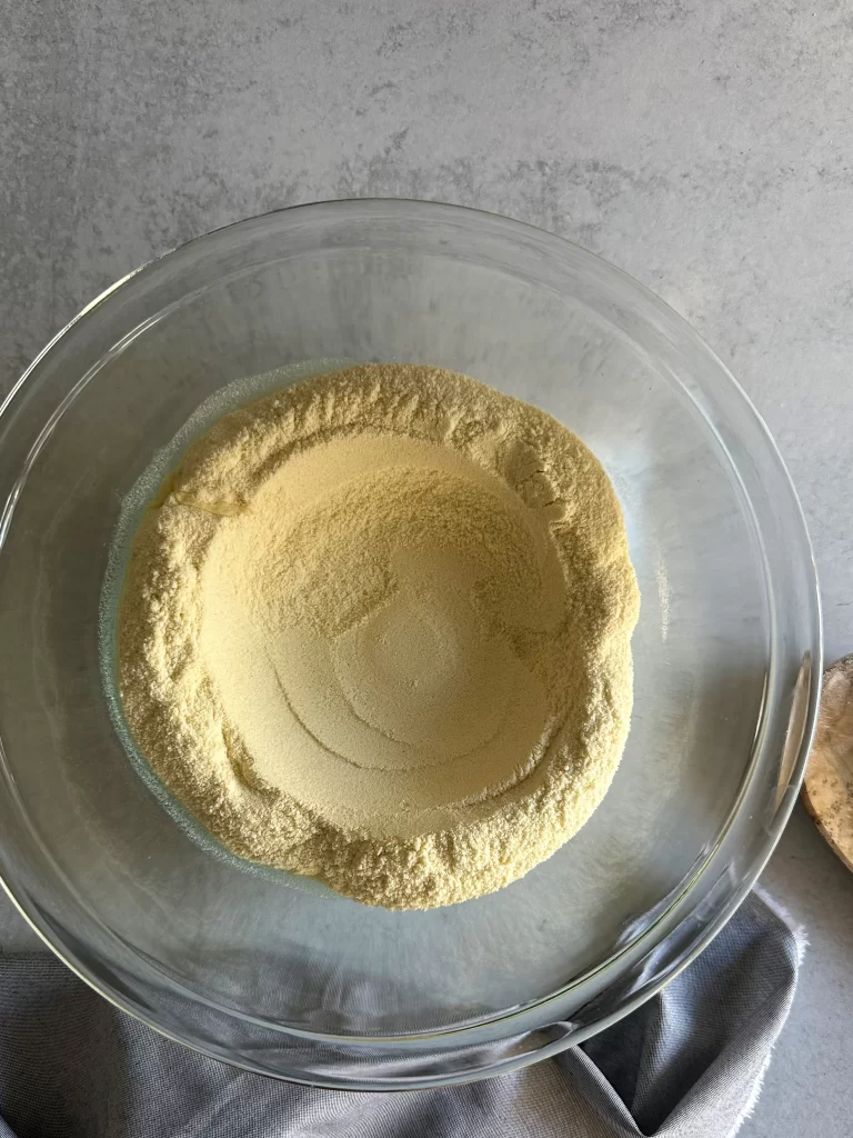 Flour wheel in a bowl