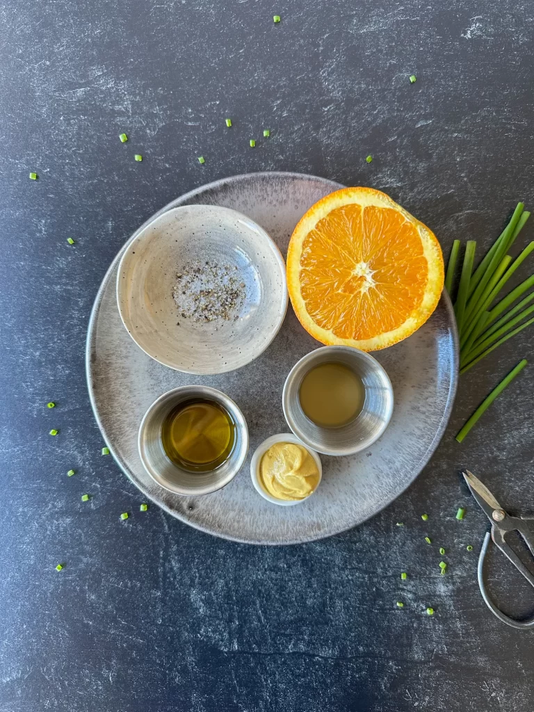 Ingredients for the winter panzanella dressing.